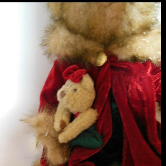 TENDER HEART COLLECTION JOINTED PLUSH STUFFED BEAR IN VELVET DRESS & COAT - Picture 3 of 5